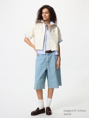 Denim Boxy Shirt | Half Sleeve