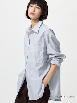 Cotton Oversized Shirt | Striped