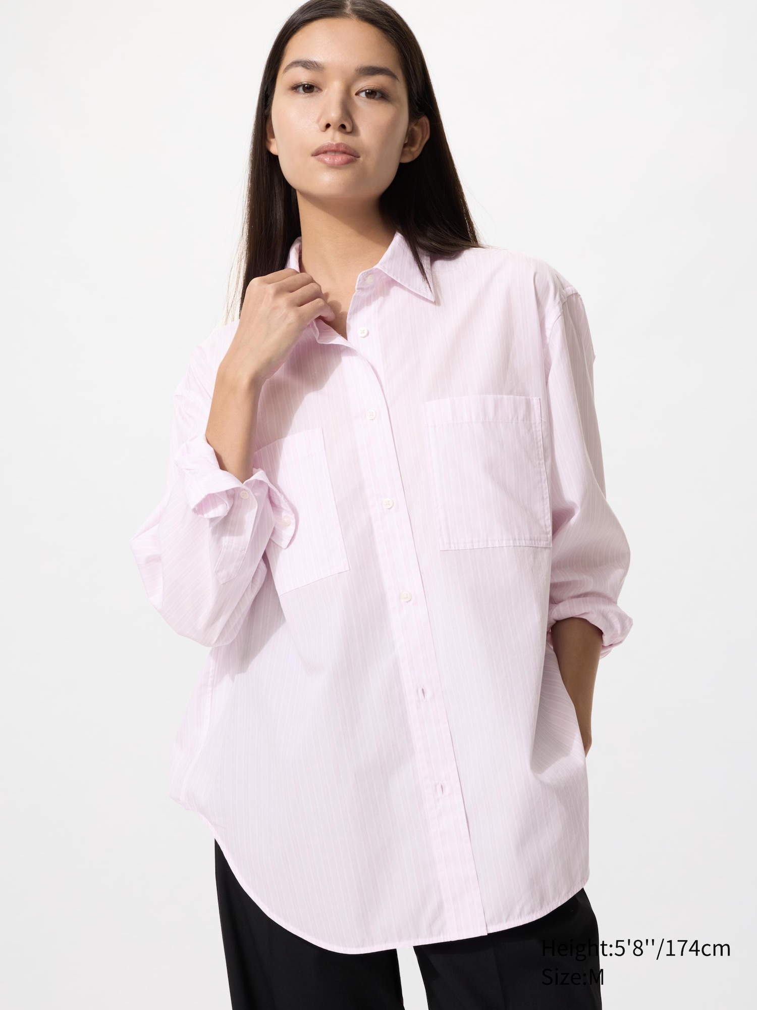 Women's Cotton Oversized Shirt | Striped | UNIQLO US