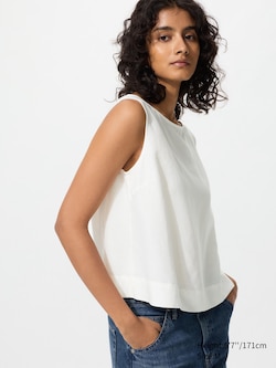 Linen Blend Blouse | Sleeveless