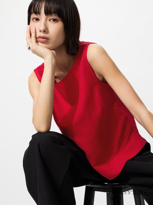 Linen Blend Blouse | Sleeveless