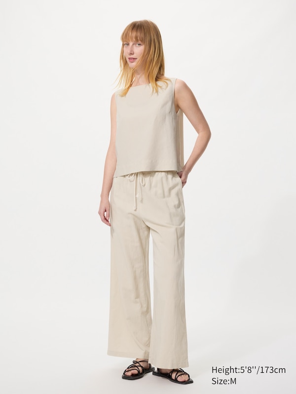 Linen Blend Blouse | Sleeveless