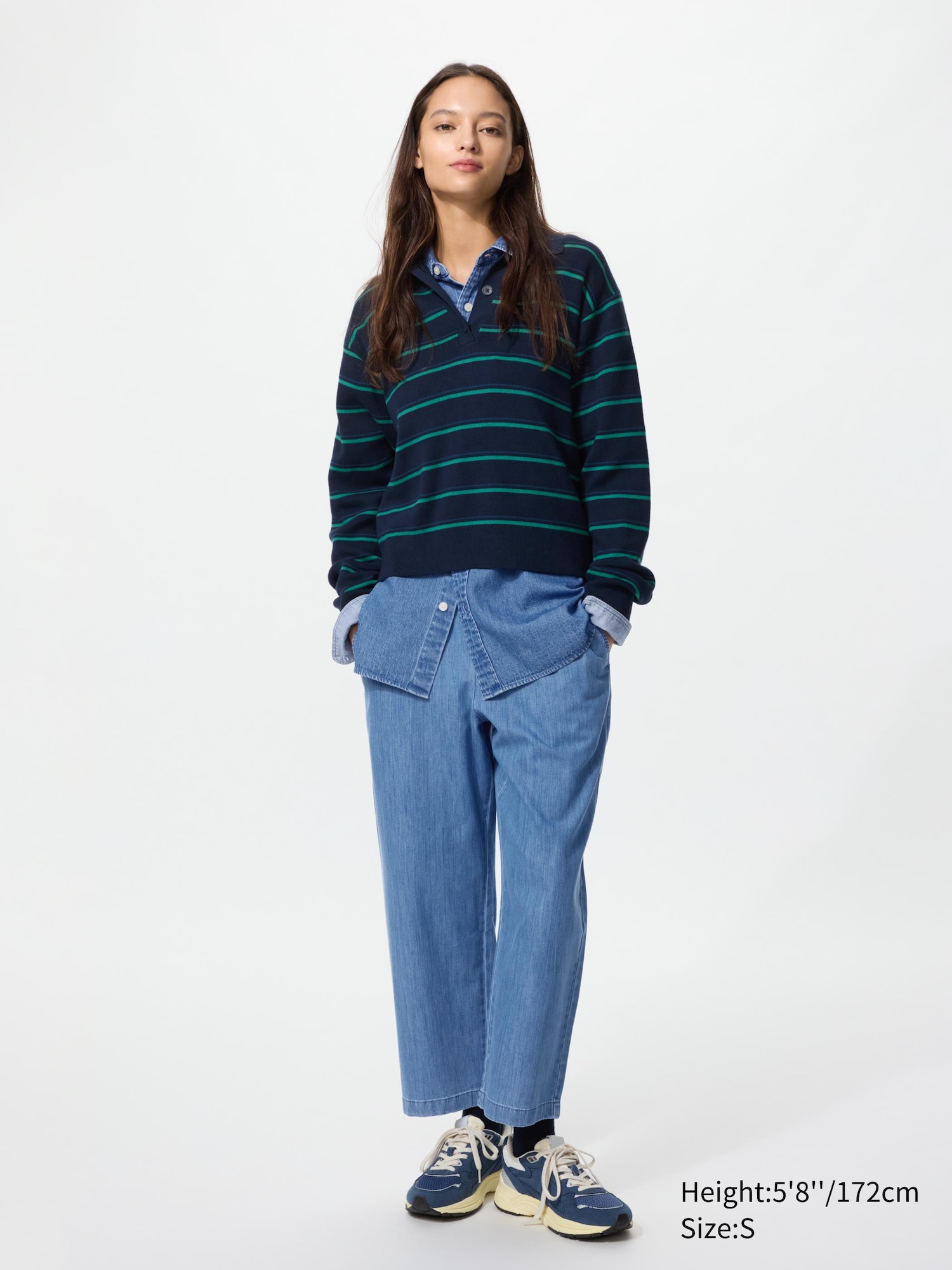 Cotton Relaxed Ankle Pants | Denim