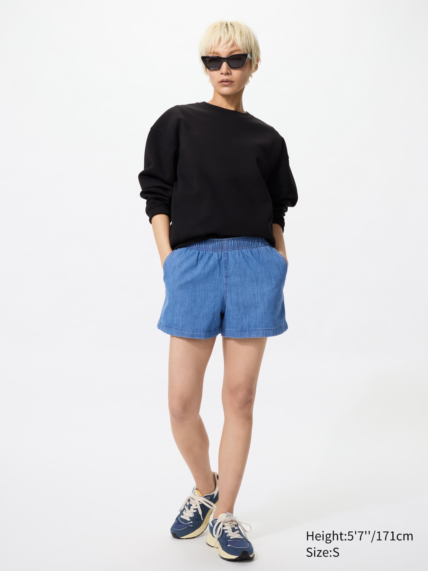 Women's Cotton Easy Shorts | Denim | UNIQLO US
