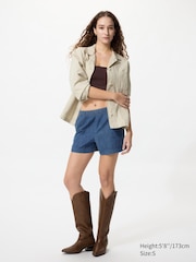 Cotton Easy Shorts | Denim