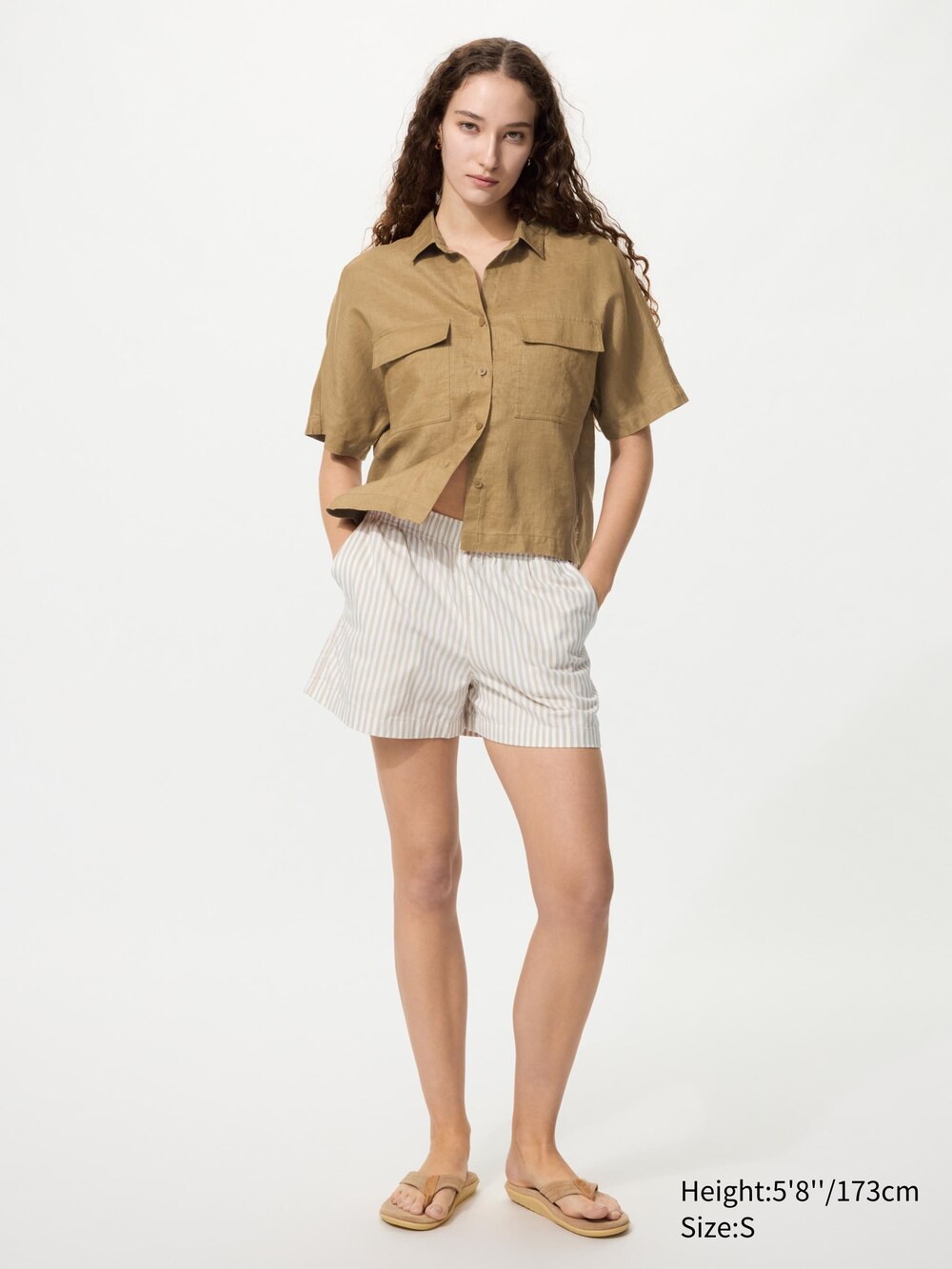 Uniqlo Cotton Easy Shorts | Stripe — фото 2