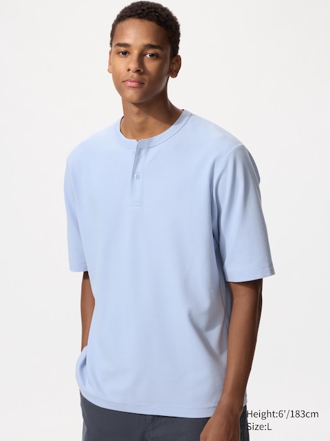 Uniqlo DRY Waffle Henley T-Shirt