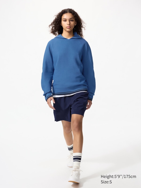 Washable 3D Knit Pullover Hoodie