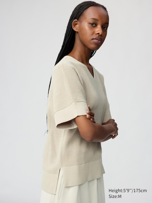 V-Neck Sweater | Short Sleeve