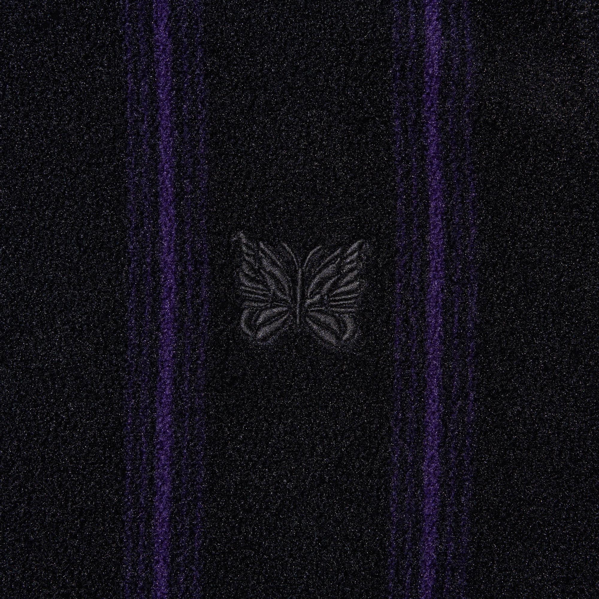 Butterfly logo embroidery adds a quintessential NEEDLES brand accent. In an iconic NEEDLES purple stripe print.