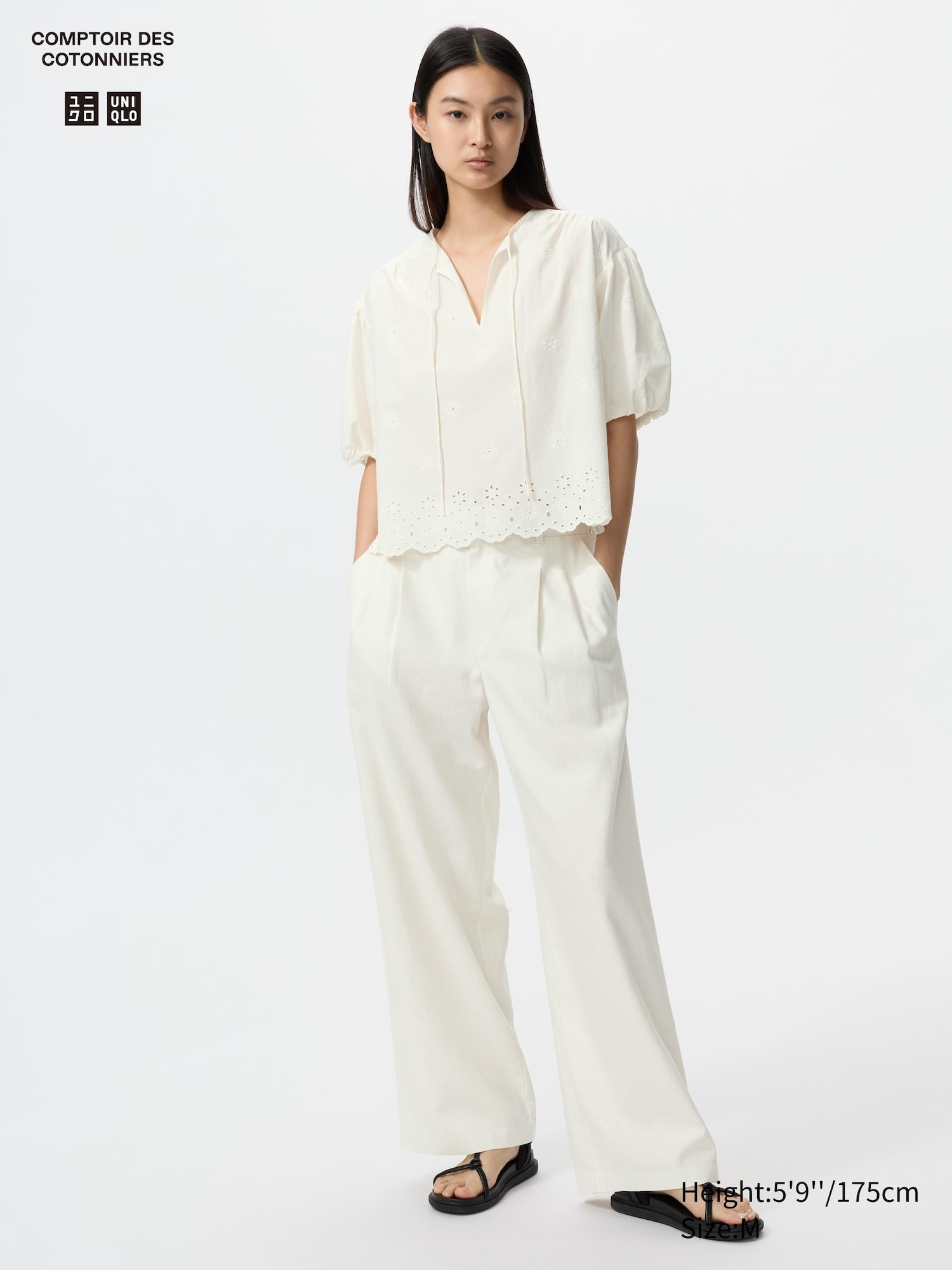 Linen Blend Straight Pants