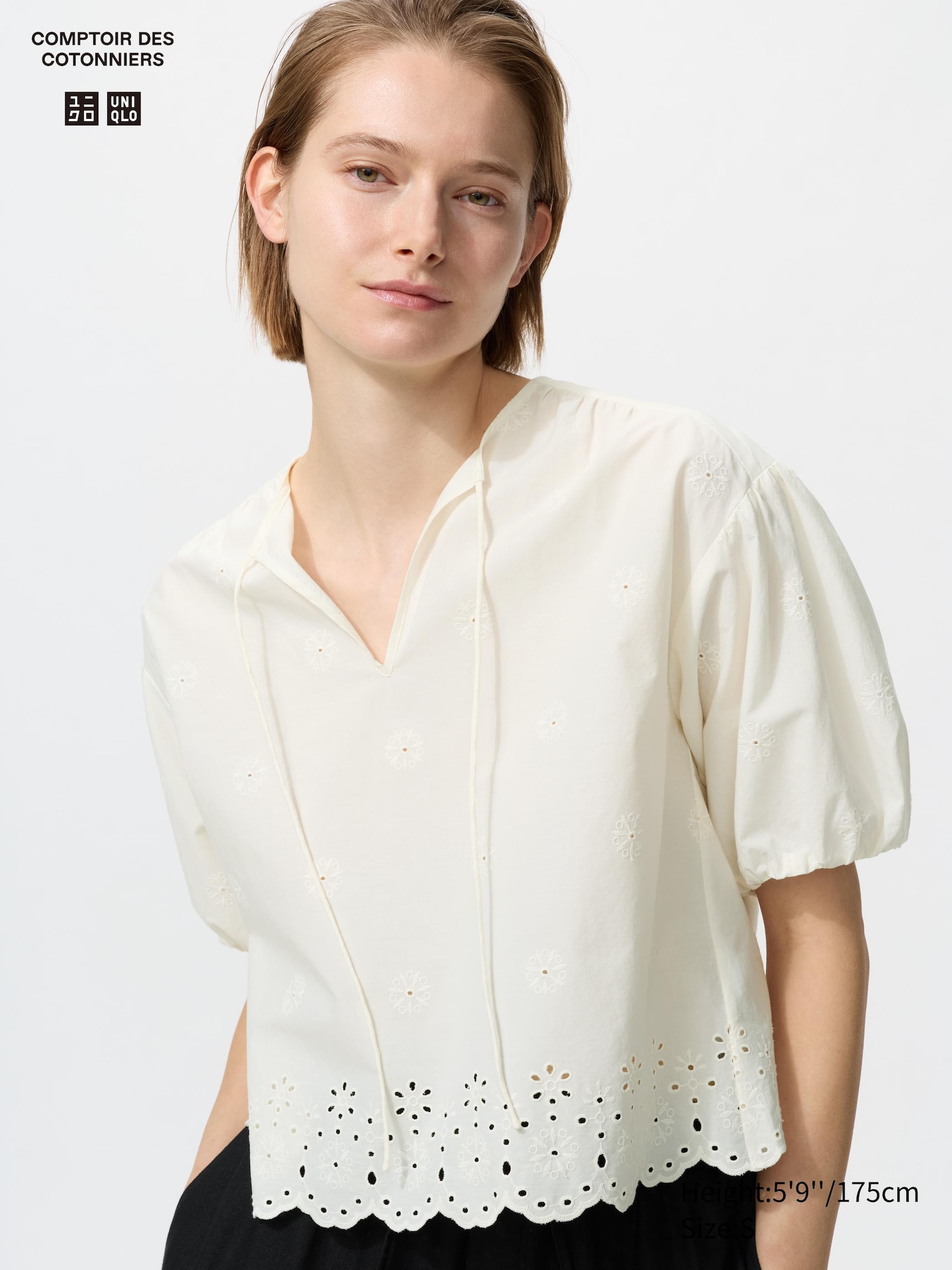 値下げ☆新品【COMPTOIR DES COTONNIERS】シルクブラウス ユニクロ公式 | コントワー・デ・コトニエ（レディース）