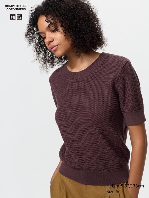 Cotton Short Sleeve Sweater