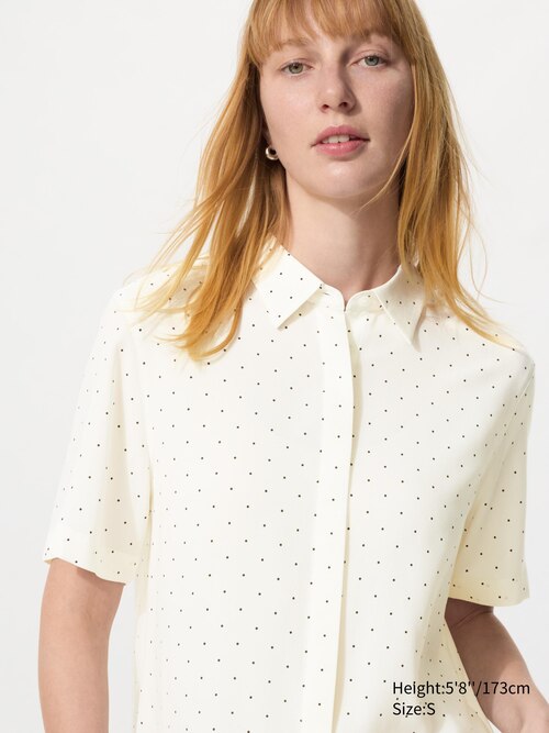 Rayon Short Sleeve Blouse | Dot