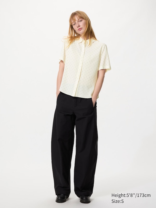 Rayon Short Sleeve Blouse | Dot