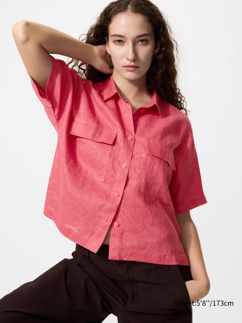 Premium Linen Skipper Boxy Shirt | Short Sleeve