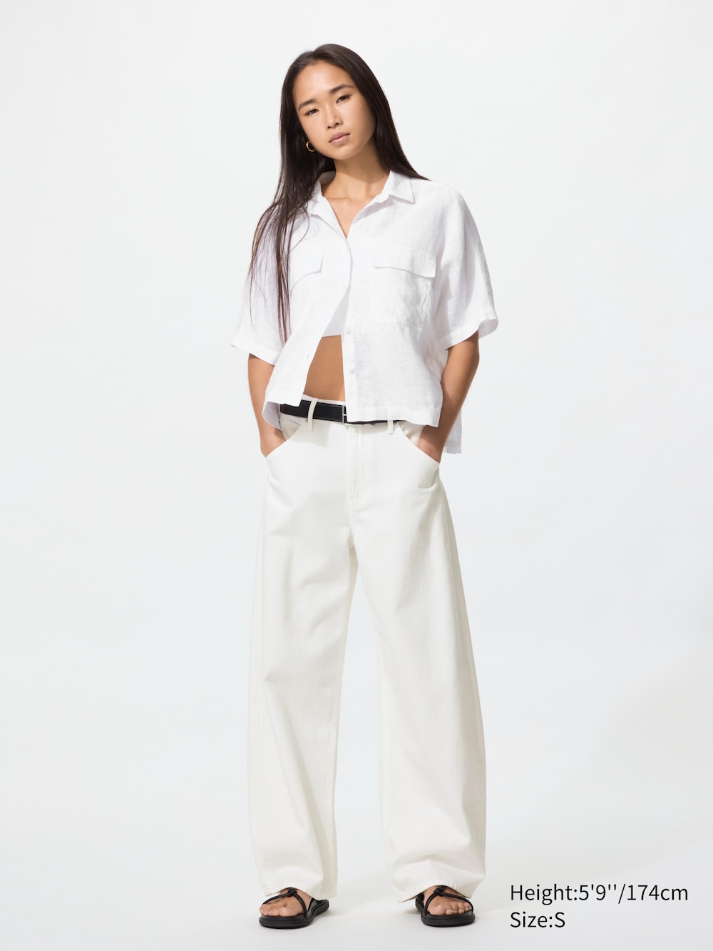 Uniqlo Premium Linen Skipper Boxy Shirt | Short Sleeve — фото 2