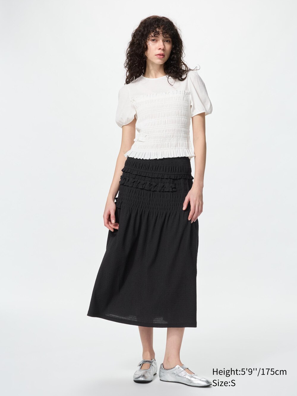 Uniqlo Shirring Volume Sleeve T-Shirt — фото 2