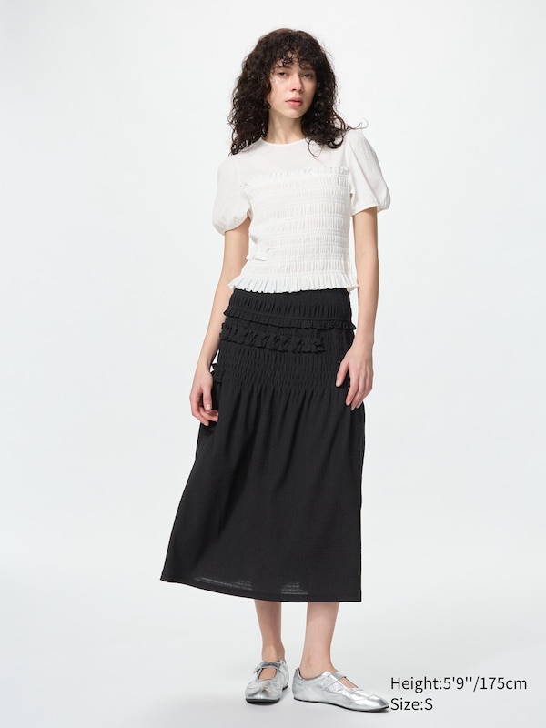 Shirring Volume Sleeve T-Shirt