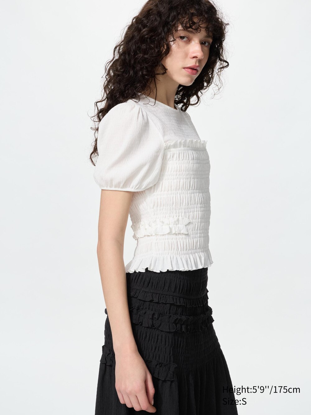 Uniqlo Shirring Volume Sleeve T-Shirt — фото 3