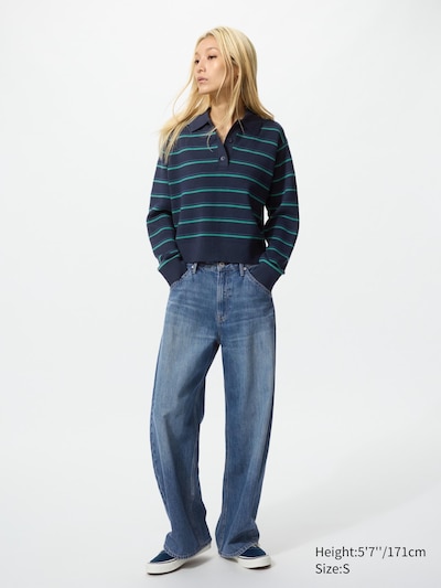 Smooth Cotton Polo Jumper (Striped)