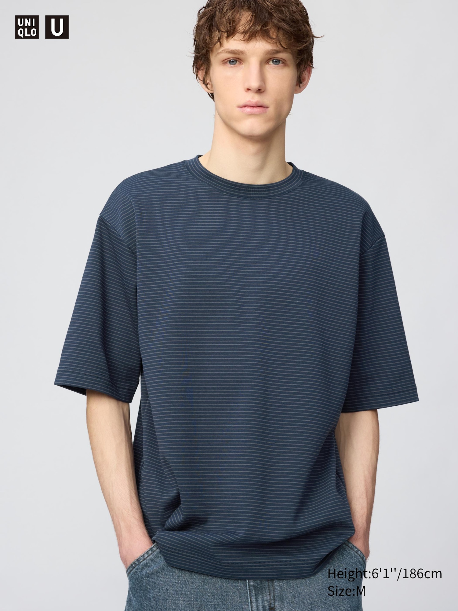 AIRism Cotton Oversized Striped T-Shirt