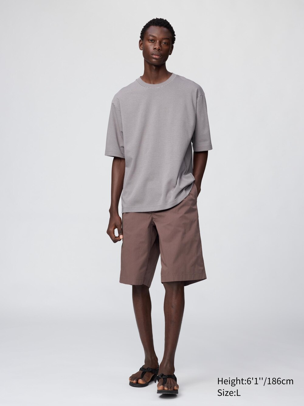 Uniqlo AIRism Cotton Oversized Striped T-Shirt — фото 4