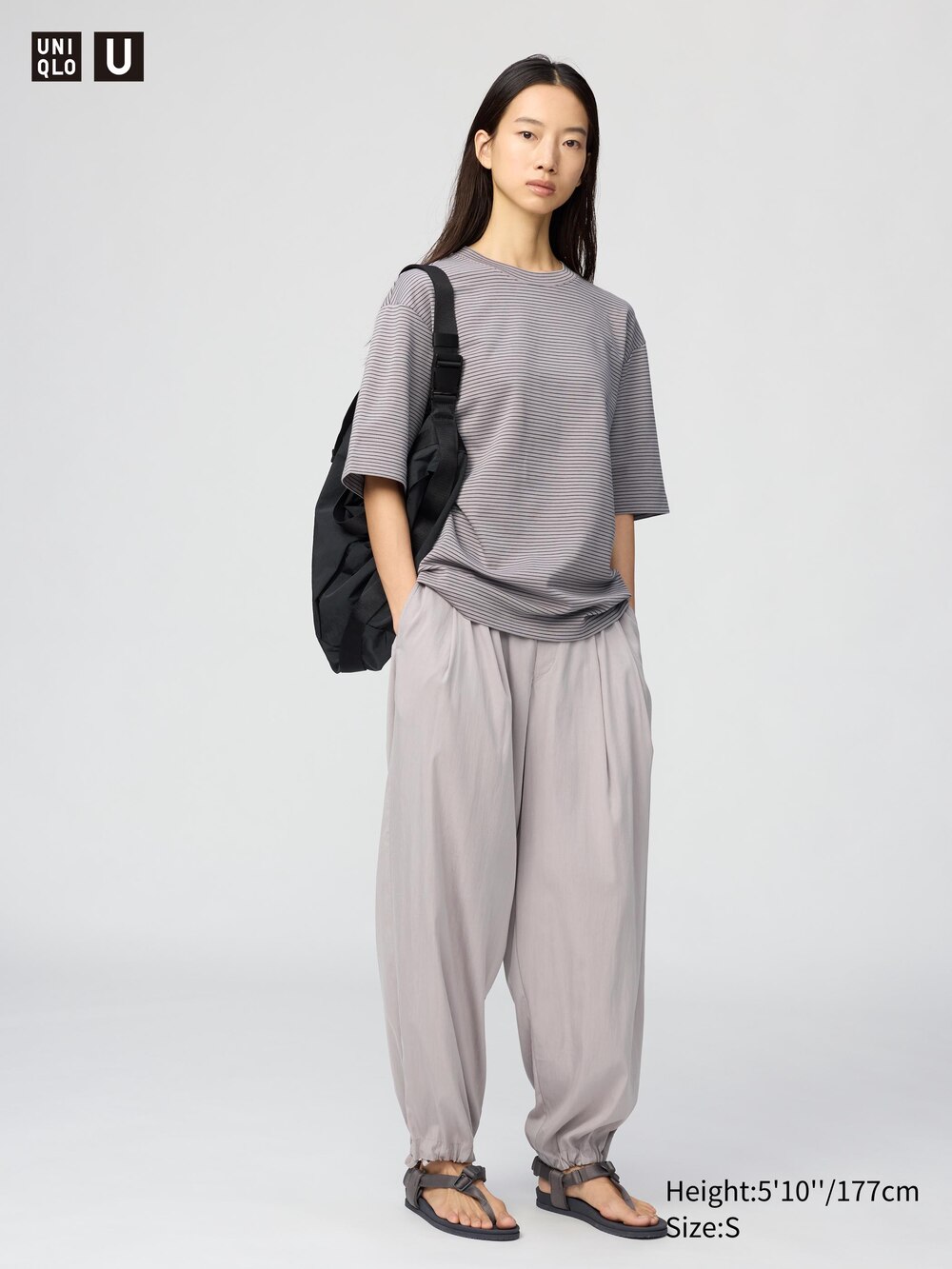 Uniqlo AIRism Cotton Oversized Striped T-Shirt — фото 5