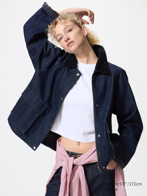 Короткая куртка Uniqlo Barn из денима NAVY