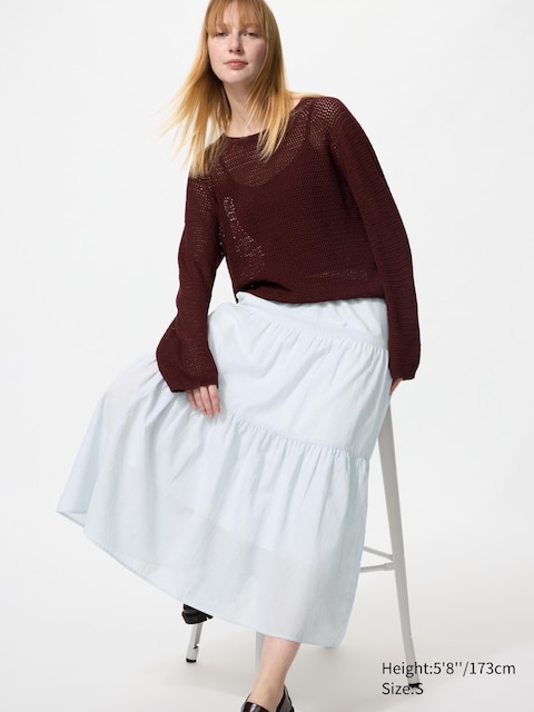 Uniqlo Tiered Maxi Skirt | Stripe
