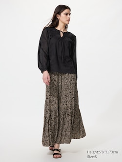 Tiered Maxi Skirt | Print