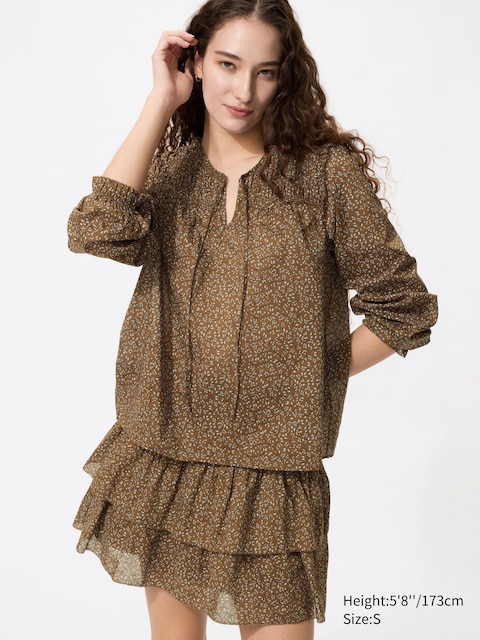 Uniqlo Shirring Volume Frill Mini Skirt
