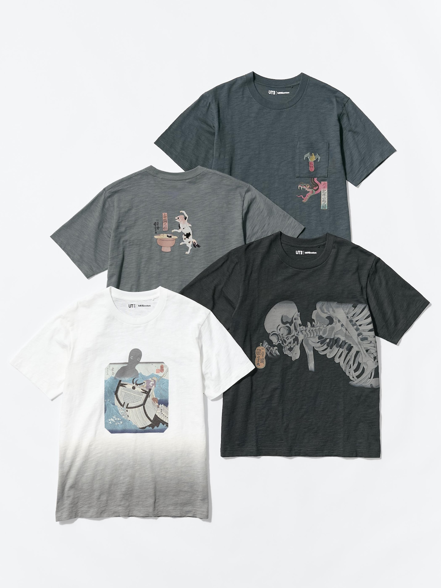 Футболка Uniqlo Ukiyo-e Black UT с принтом, цвет: Чёрный — фото 3