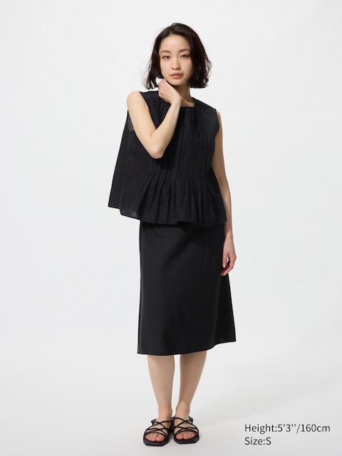 Uniqlo Linen Blend Midi Skirt | Short