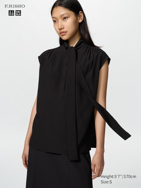 Uniqlo Bow Tie Sleeveless Blouse
