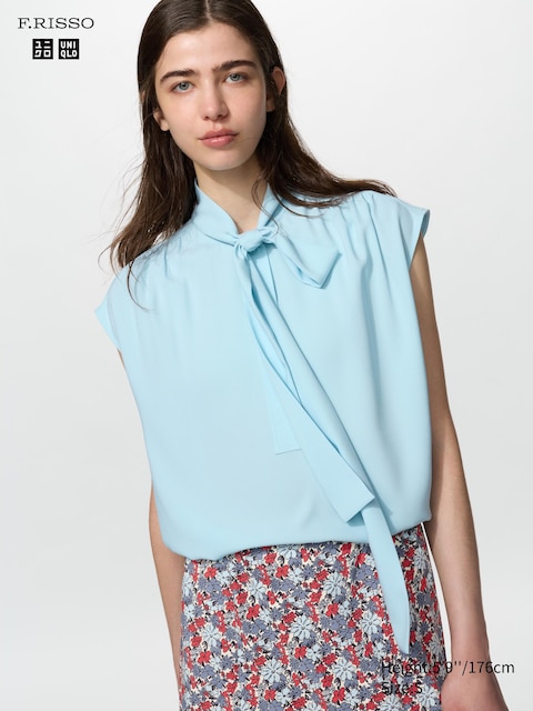 Uniqlo Bow Tie Sleeveless Blouse