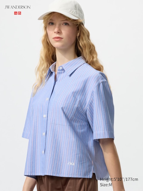 Uniqlo Oxford Boxy Short Sleeve Shirt | Striped