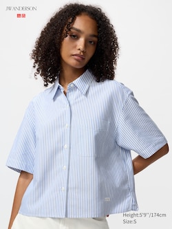 Oxford Boxy Short Sleeve Shirt | Striped