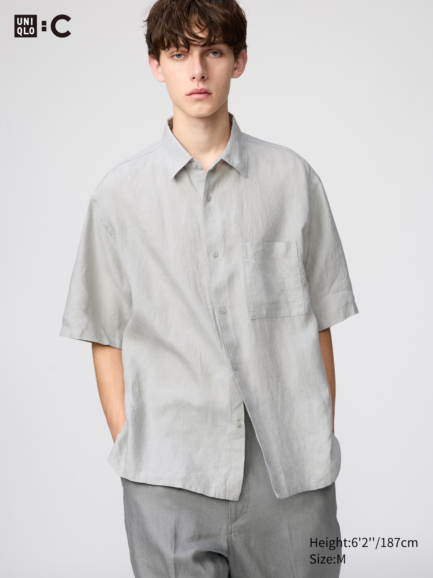 Men's Premium Linen Oversized Shirt | Short Sleeve | UNIQLO US