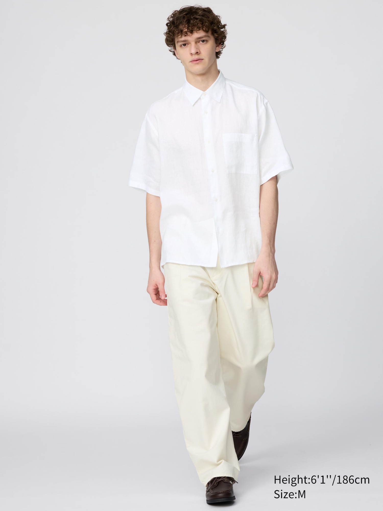 Men's Premium Linen Oversized Shirt | Short Sleeve | UNIQLO US