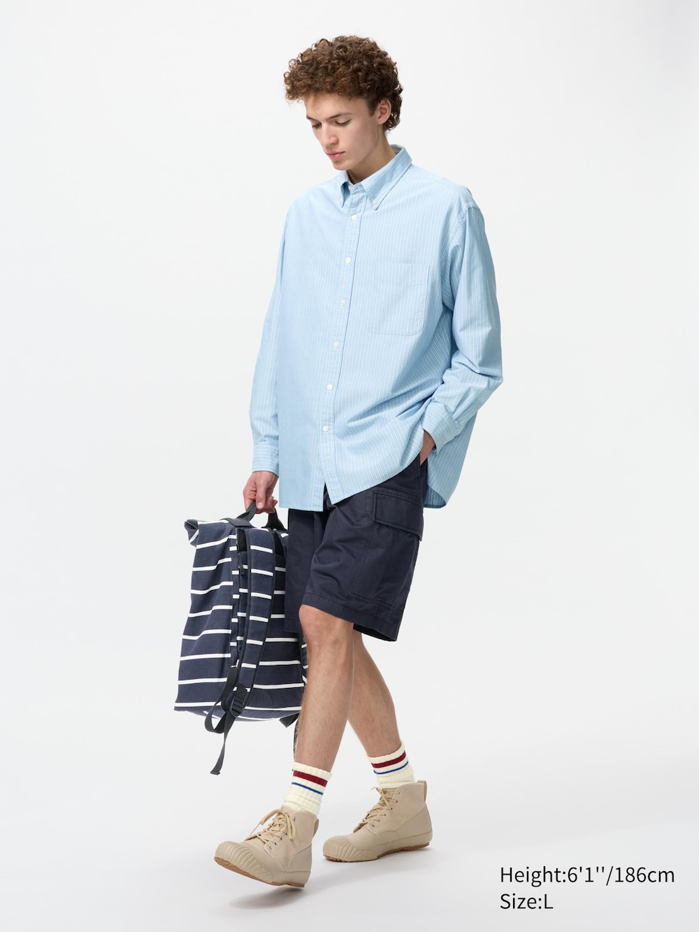 Uniqlo Oxford Oversized Shirt | Striped — фото 2