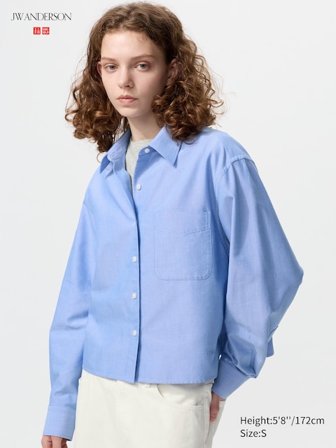Uniqlo Oxford Boxy Cropped Shirt