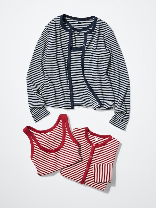 Soft Ribbed Cardigan | Striped