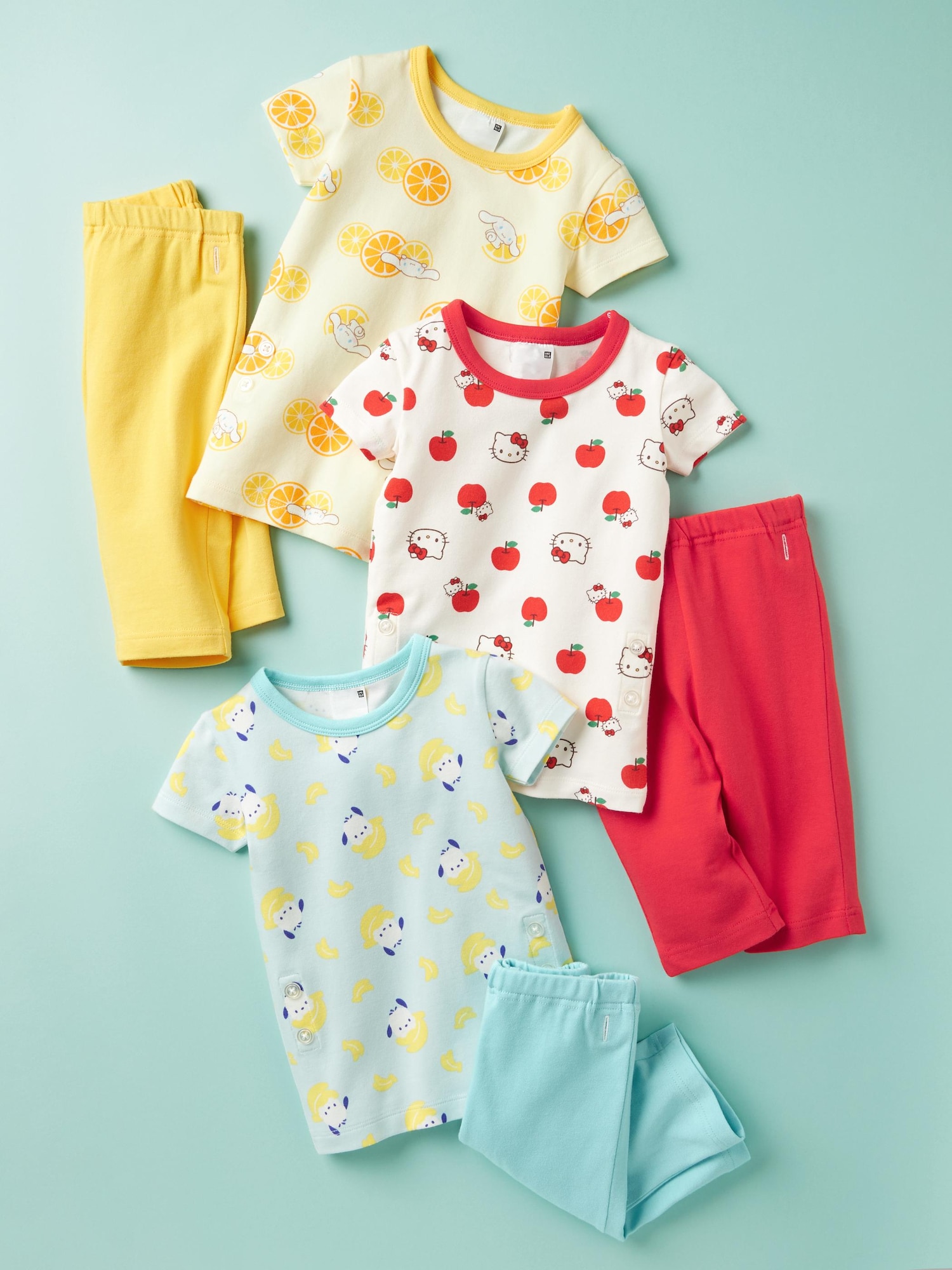 デジモンミニ UNIQLO コラボ type.1 クリアイエロー Baby Baby DRY Pajamas | Sanrio characters | Short Sleeve | UNIQLO US