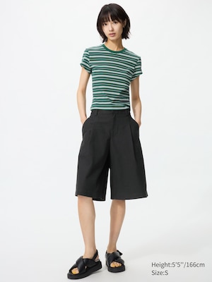 Jersey Pleated Long Shorts