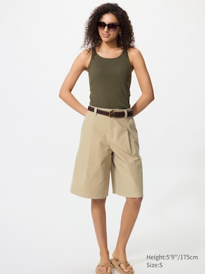 Jersey Pleated Long Shorts