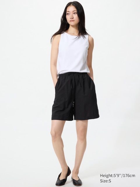 Легкие шорты из льняной смеси Uniqlo черного цвета