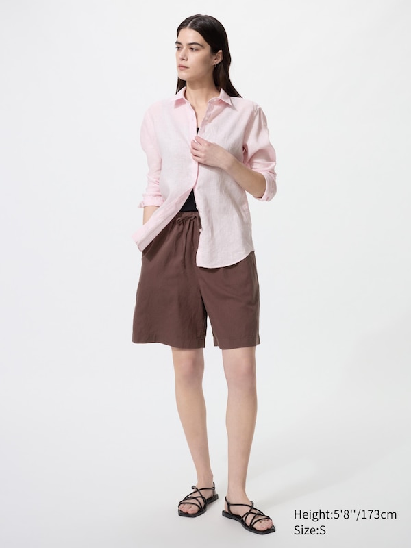 Linen Blend Easy Shorts