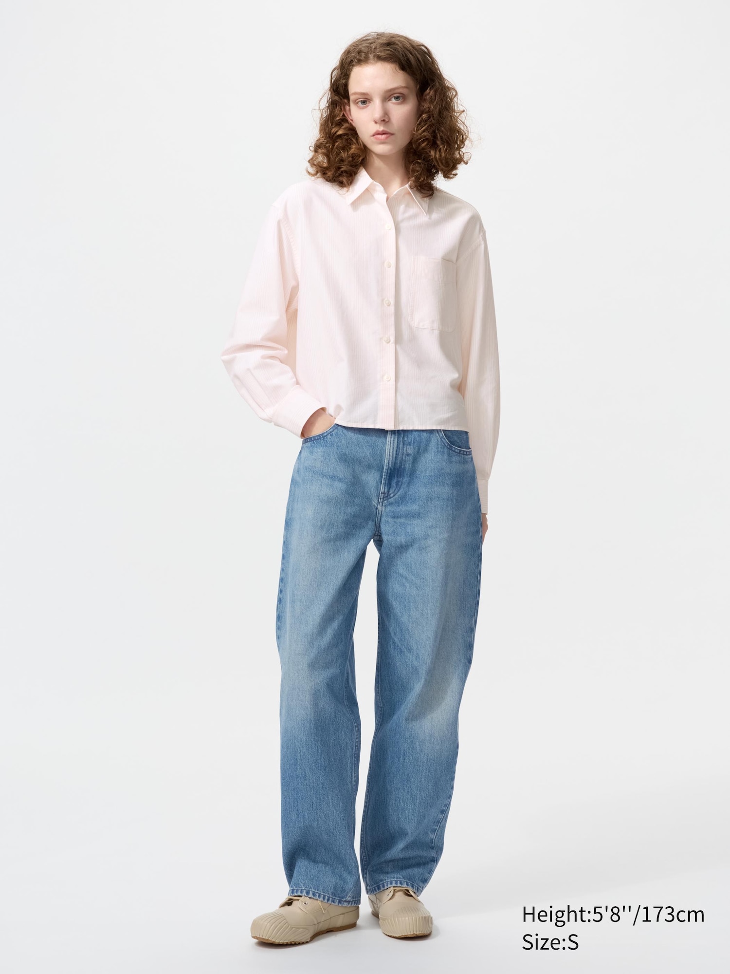 Oxford Boxy Cropped Shirt | Striped