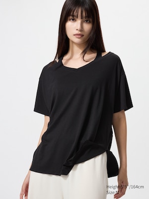 AIRism Relaxed V-Neck T-Shirt | 2 Way
